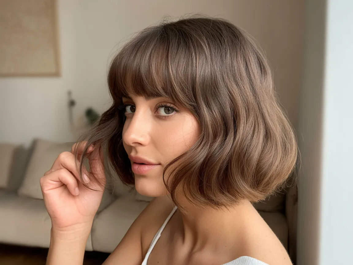 Short Bob with Curtain Bangs