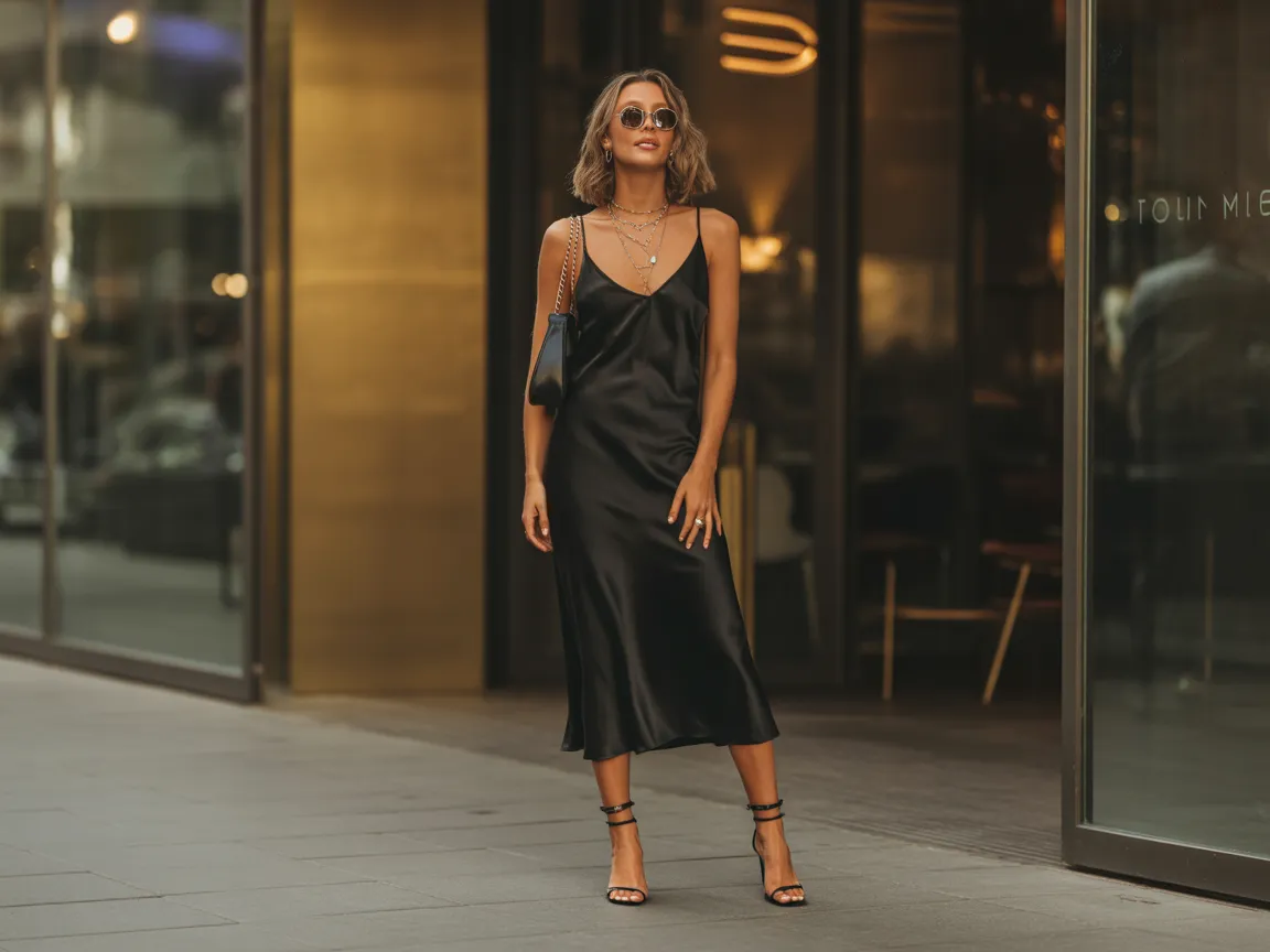 Minimal Black Satin