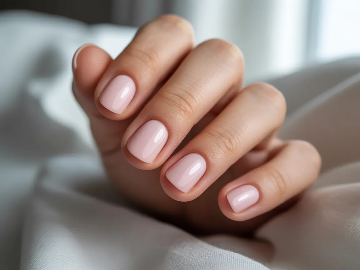 Baby Pink Minimal Short Nails