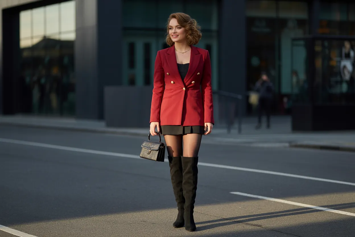 Chic Red Blazer