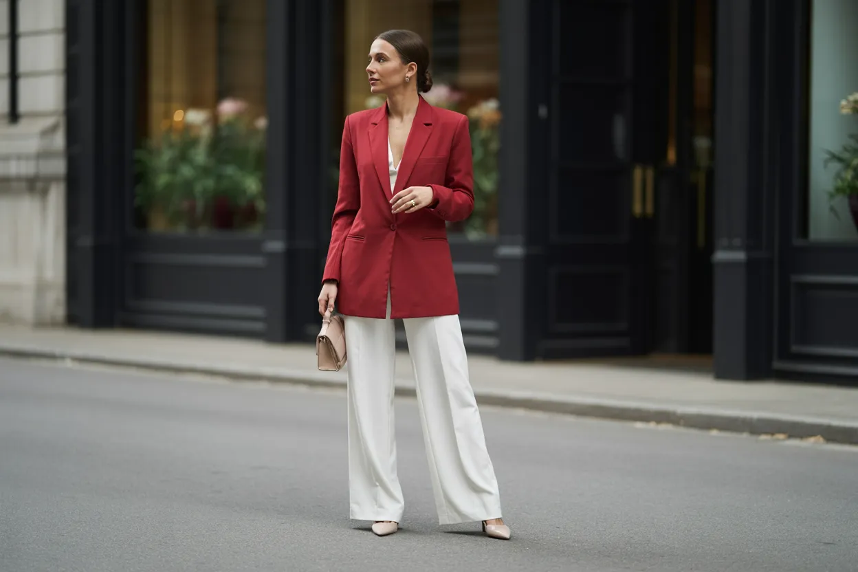 Red Blazer Ensemble