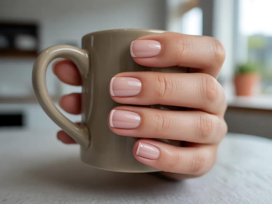 Short Square Nude Nails