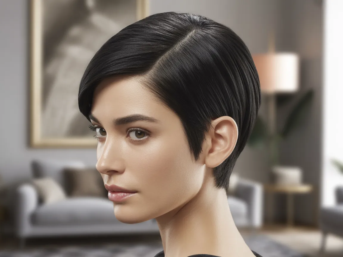 Sleek Side-Part Pixie