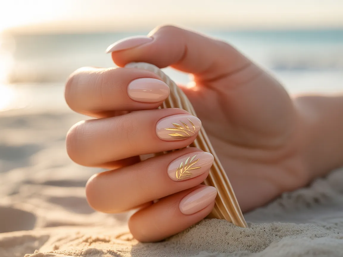 Soft Pink Beach Nails