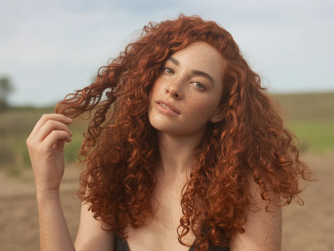 Curly Auburn Copper Volume