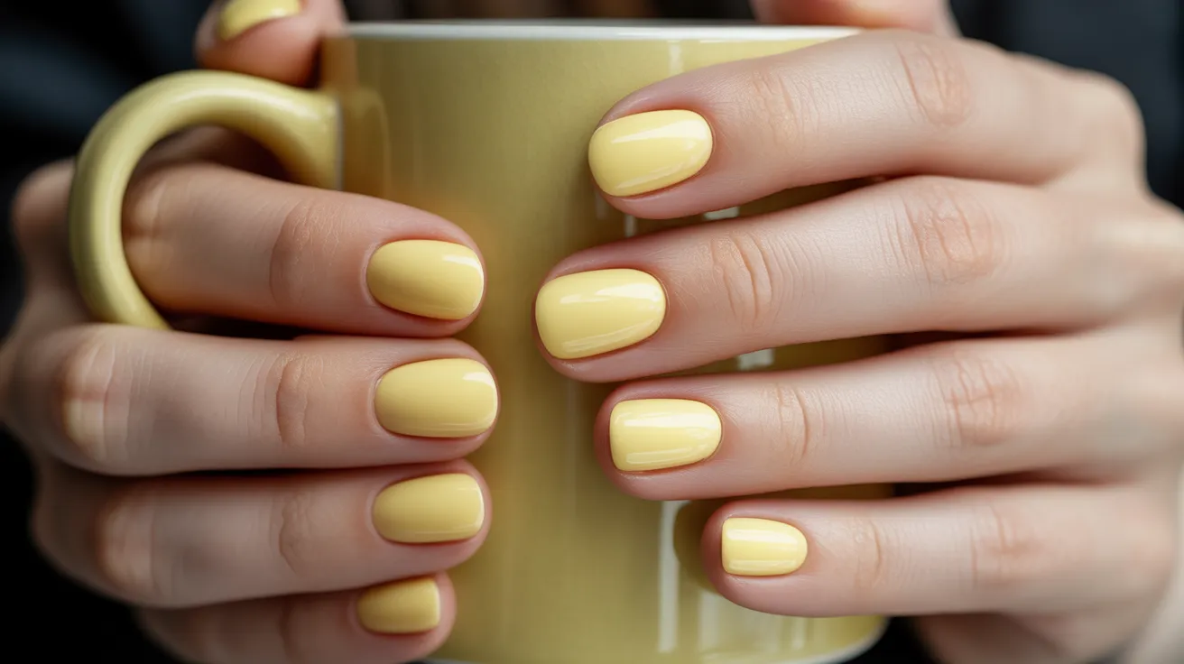 Lemon Milk Short Nails