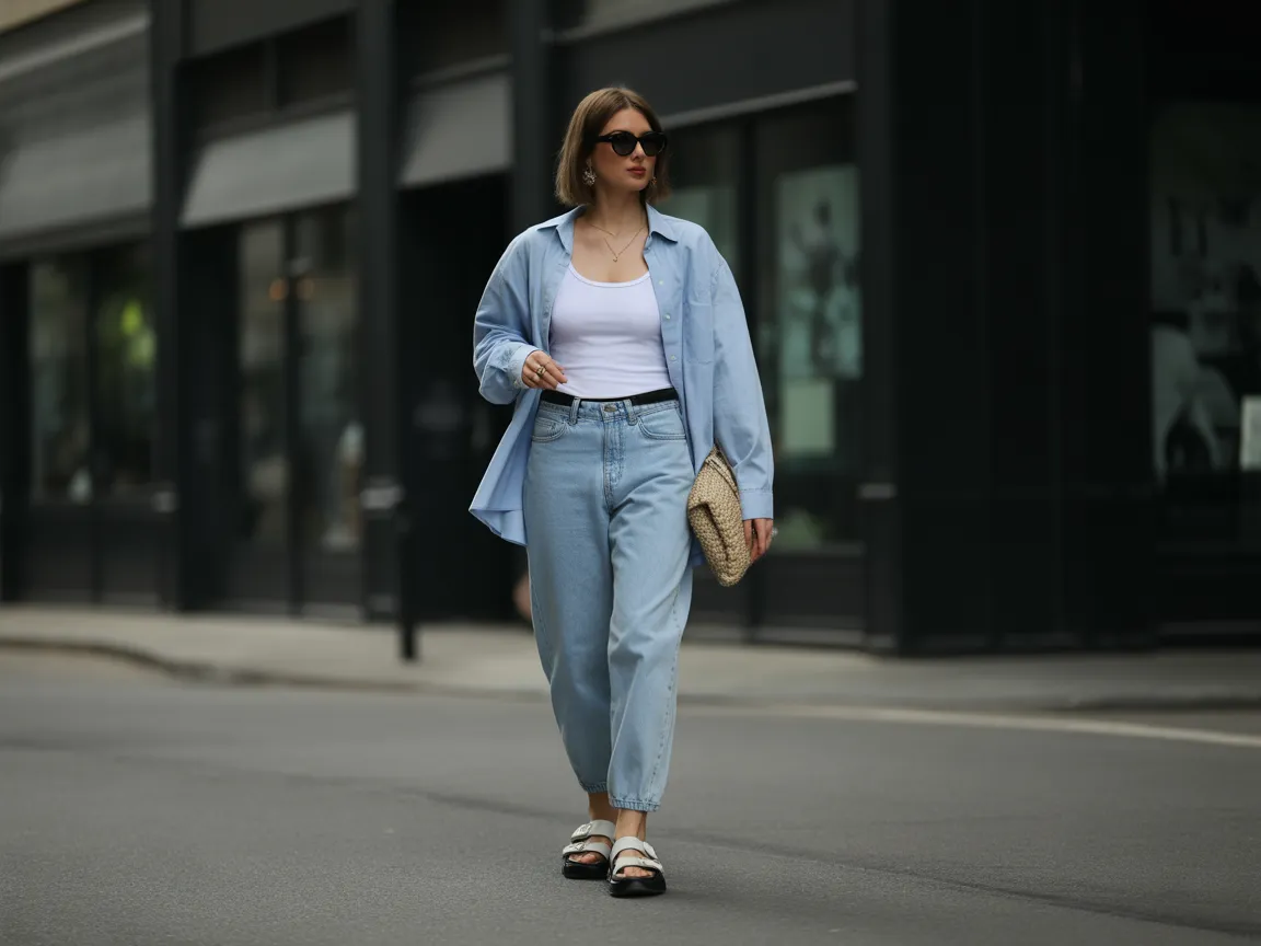 Monochrome Denim Look