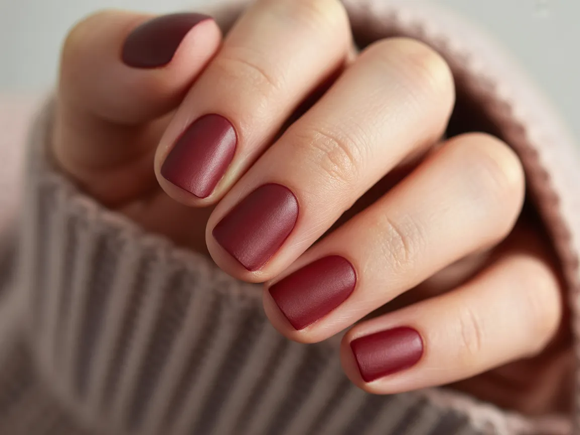 Short Matte Dark Red