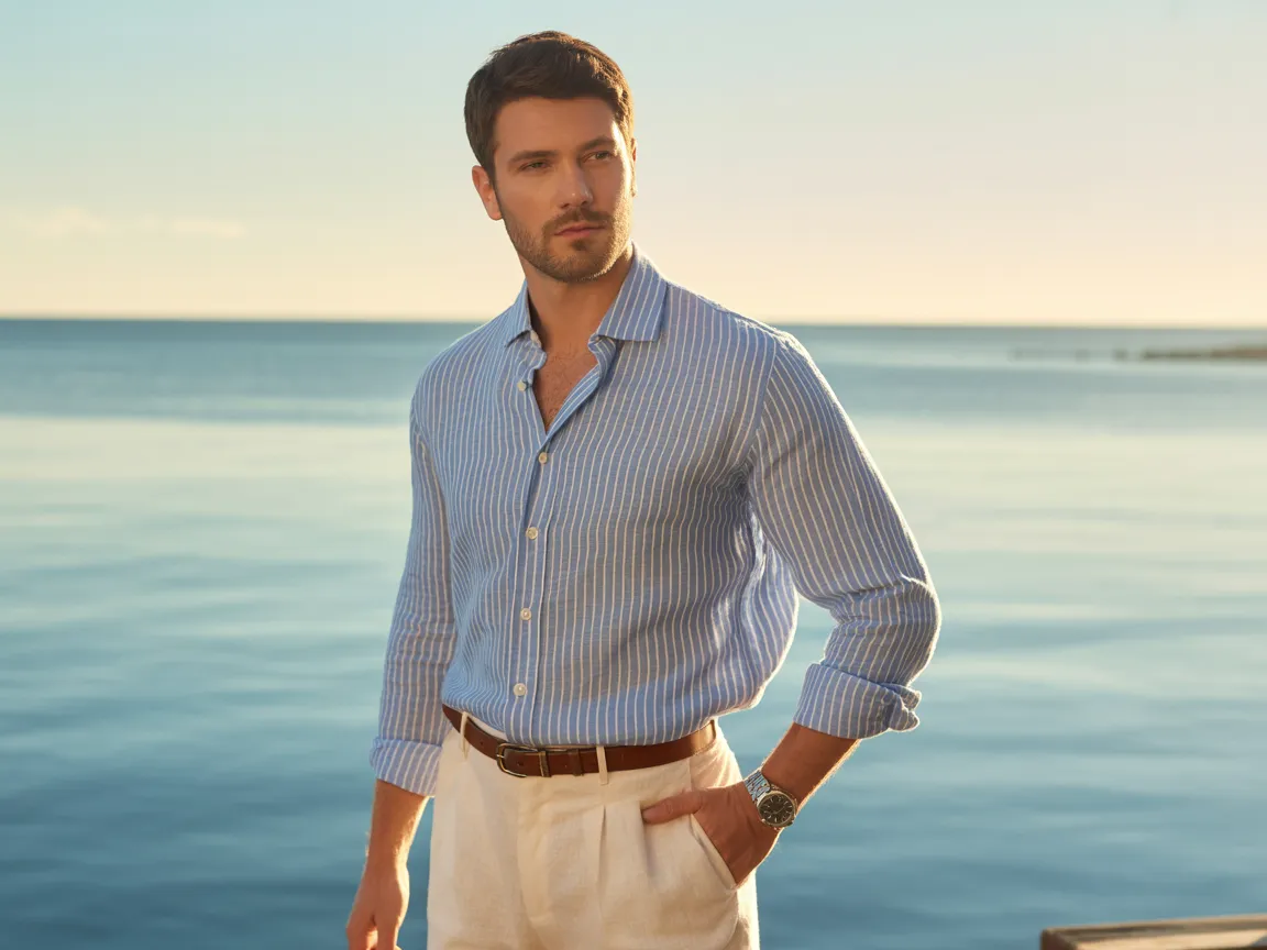 Striped Shirt & Linen Pants