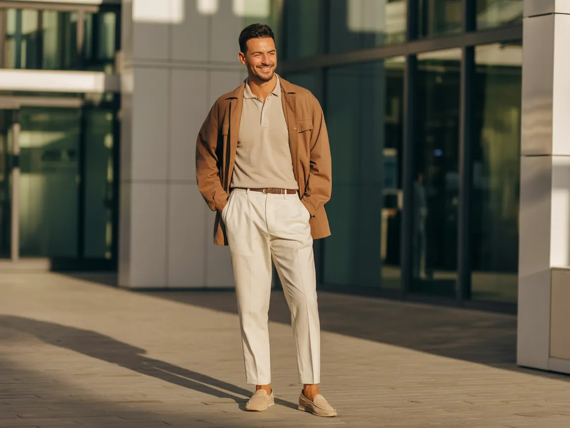 Beige Smart Casual Fit