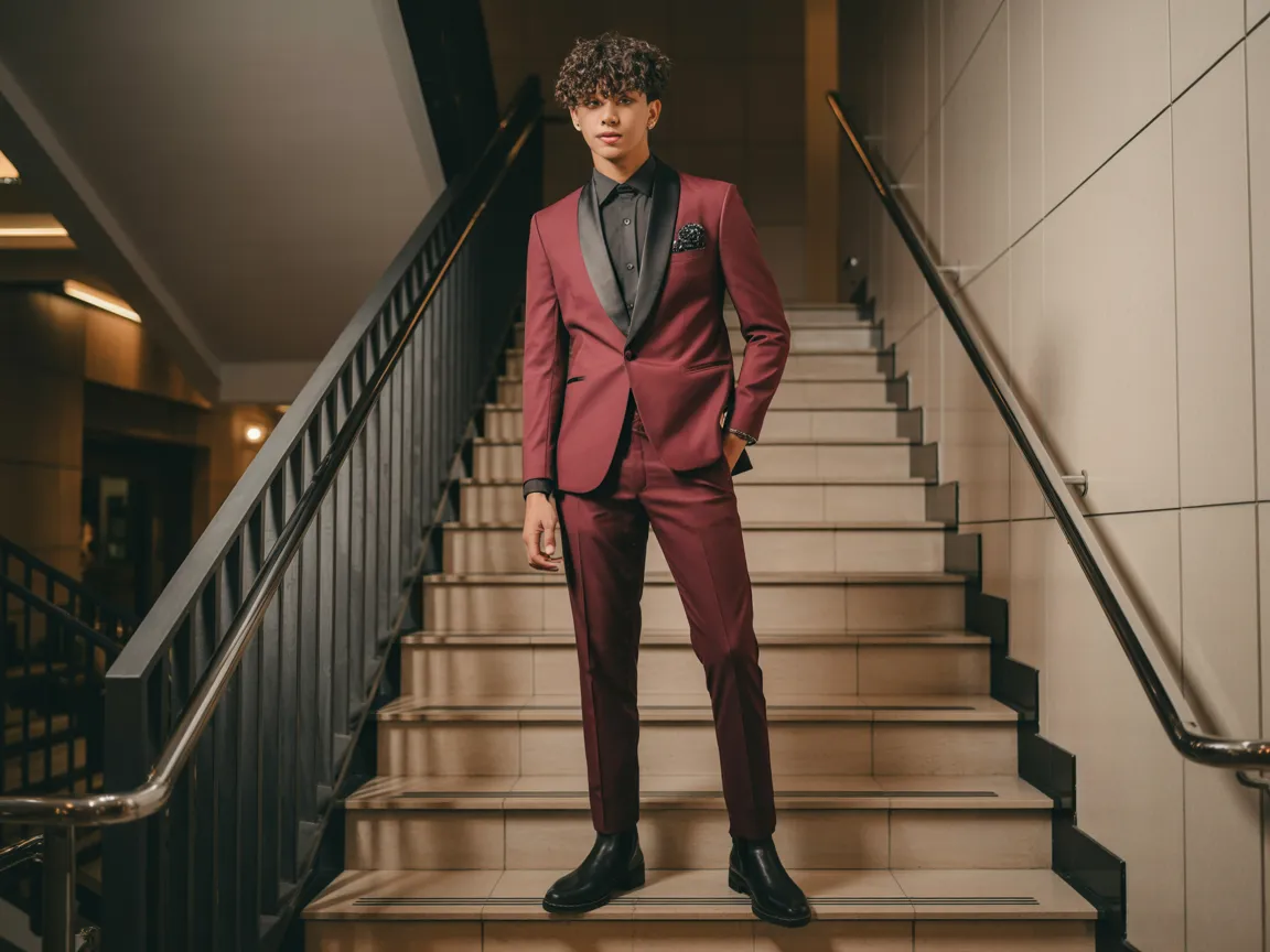 Burgundy Red Suit