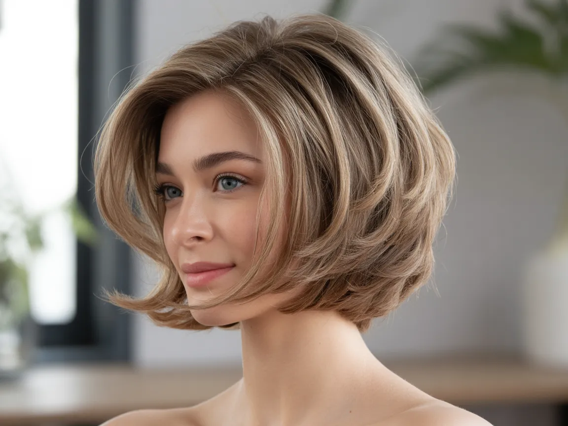 Feathered Layered Bob