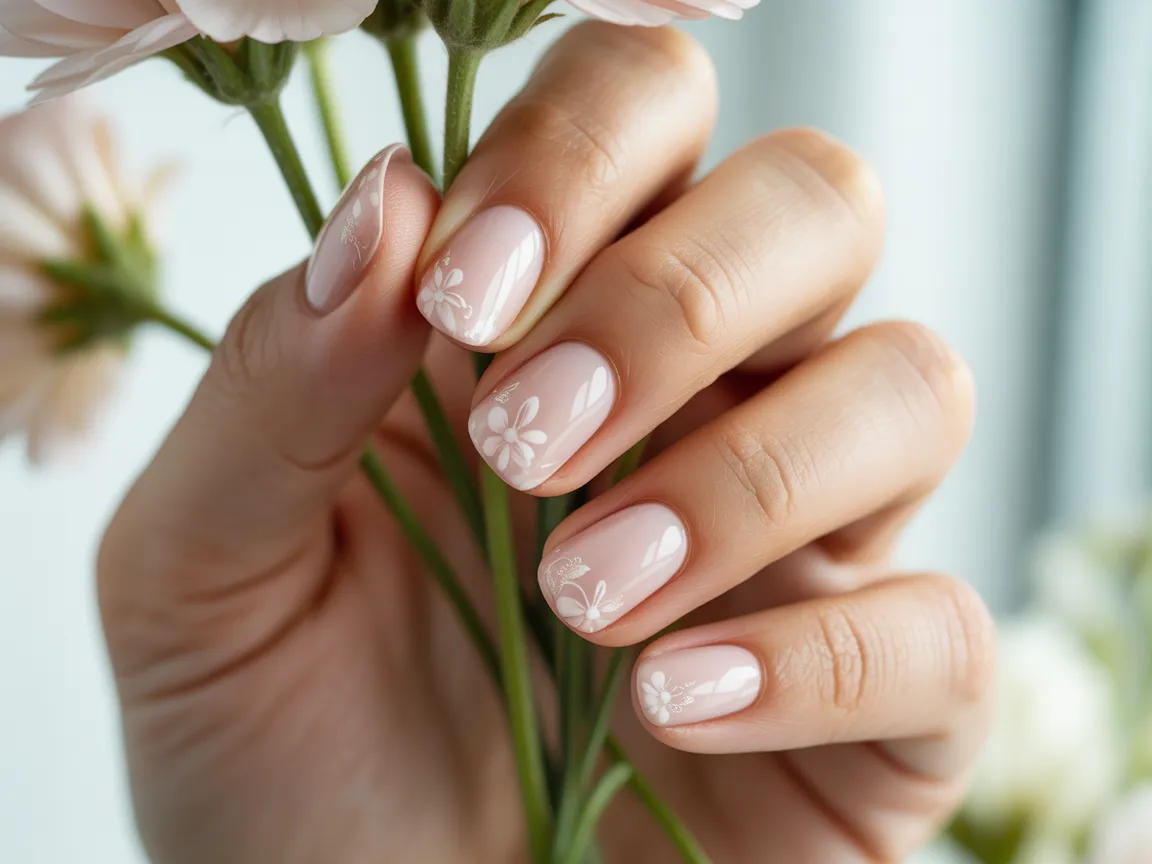 Floral Pink Nail Art
