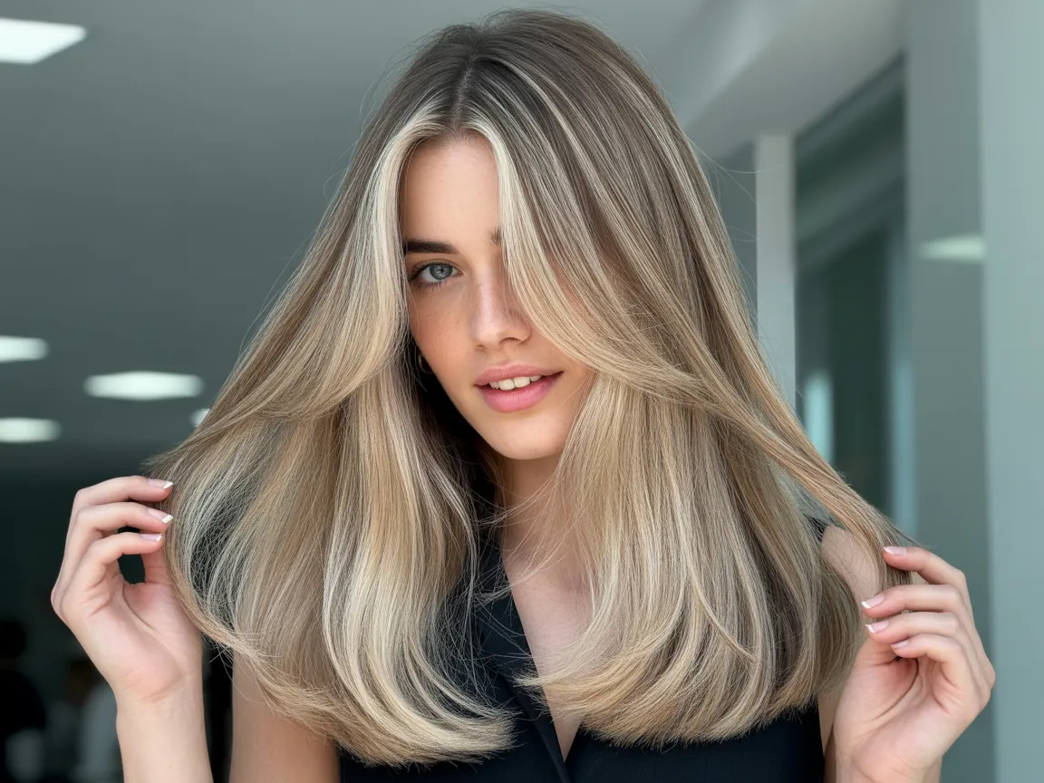 Cool Blonde Face-Framing Highlights