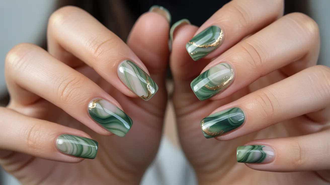 Green Marble Swirls