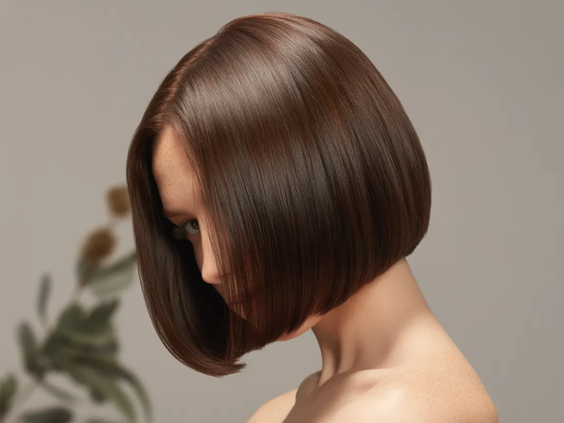 Brunette Glossy Bob