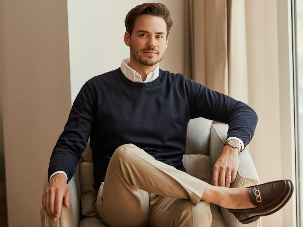 Sweater Over Shirt