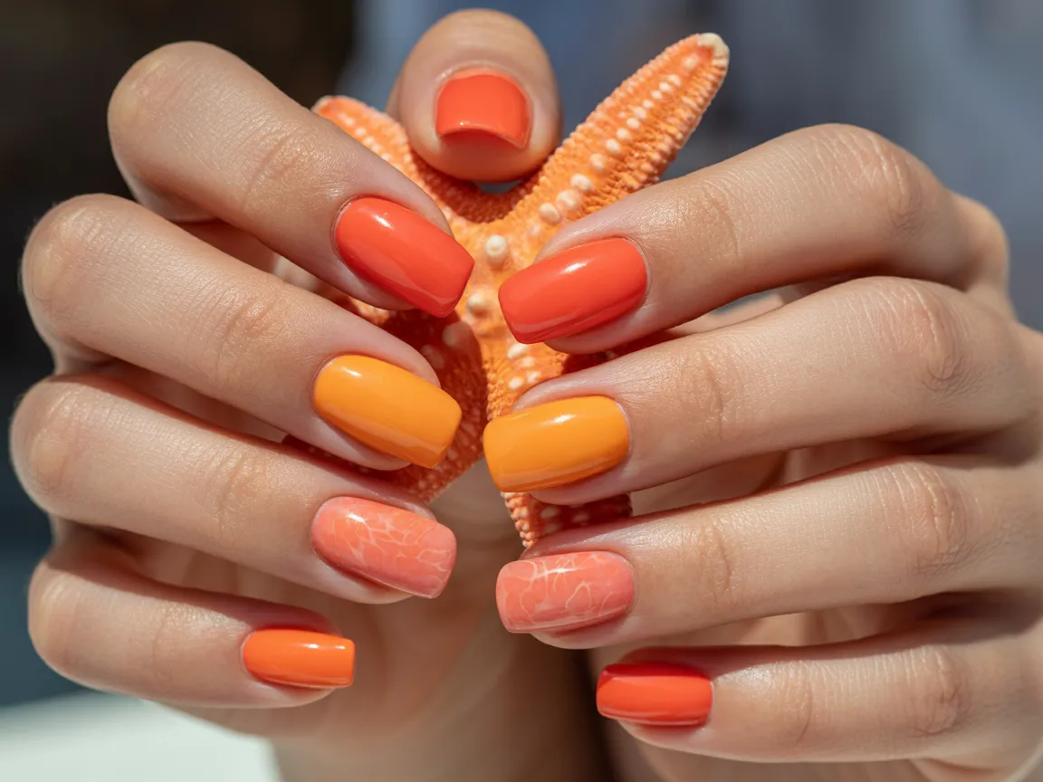 Coral Reef Nail Design