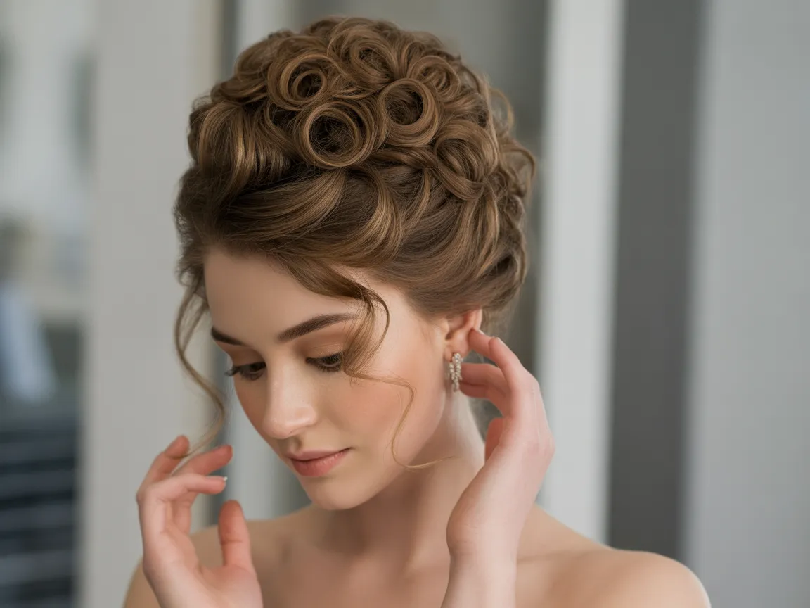 Curly Bridal Updo