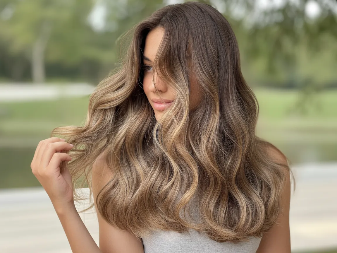 Golden Brunette Waves