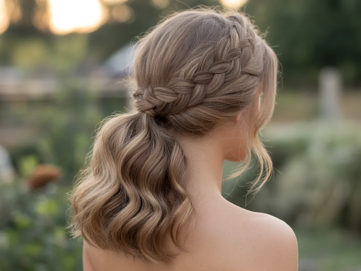 Ponytail with Braided Crown