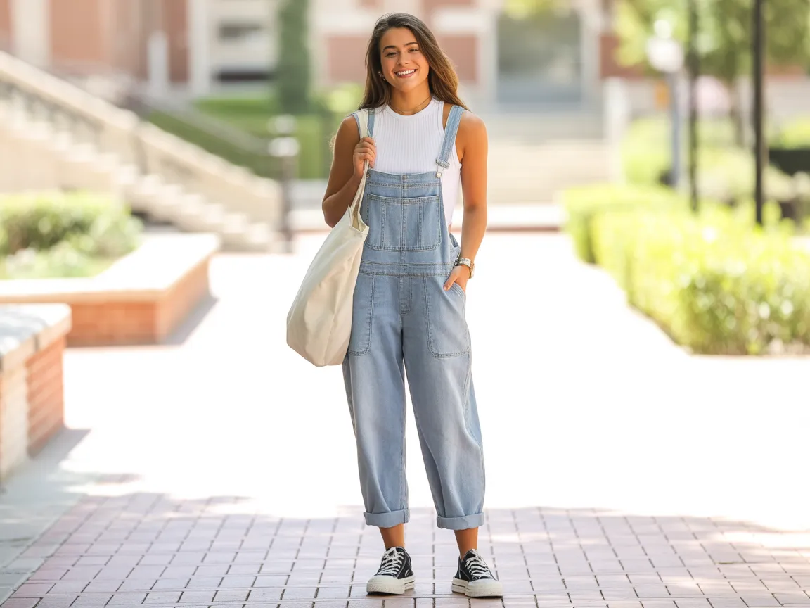 Relaxed Denim Overalls