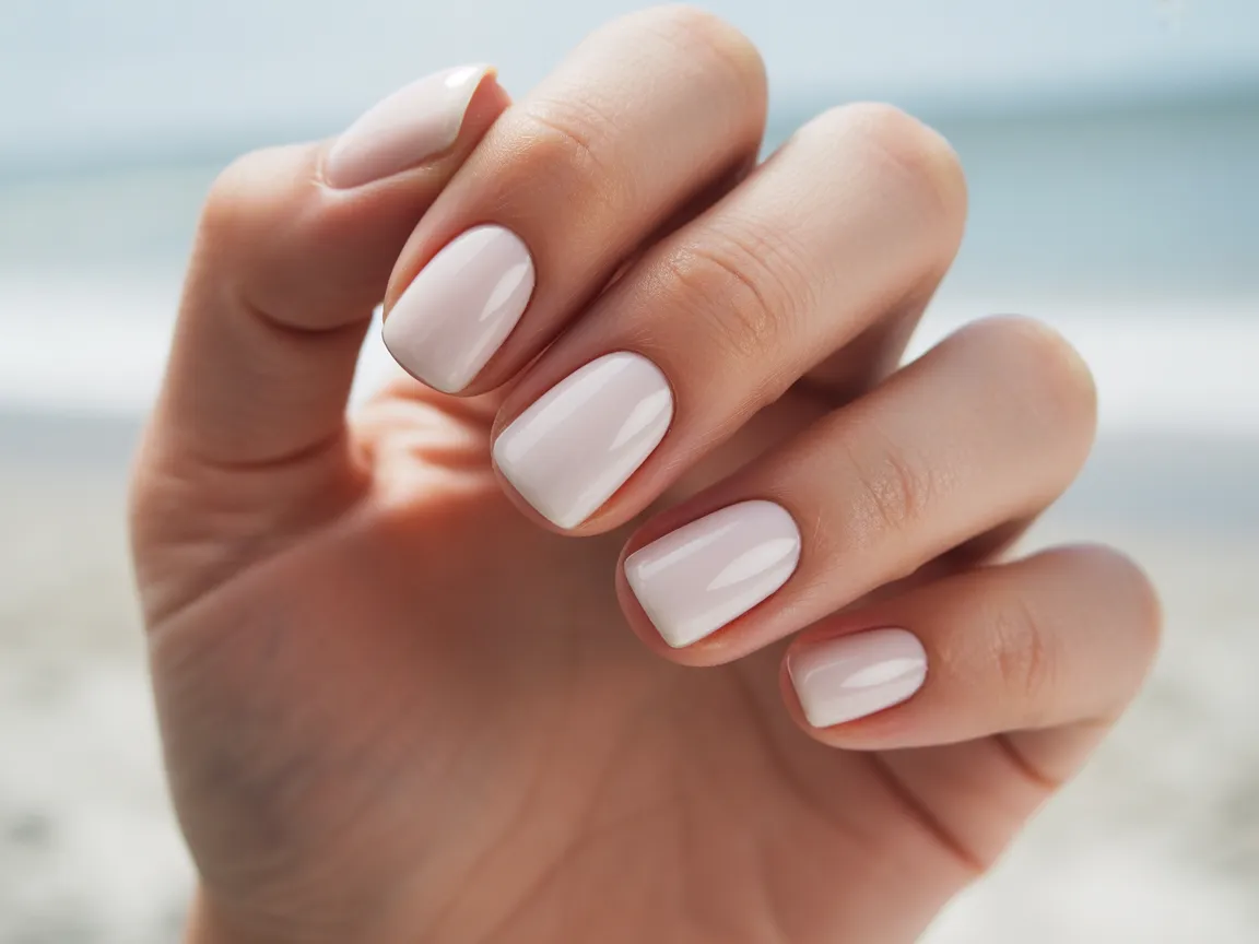 Short White Minimal Nails