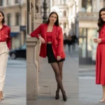 red outfit women classy