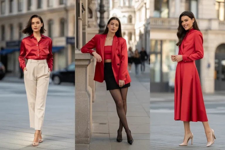 red outfit women classy