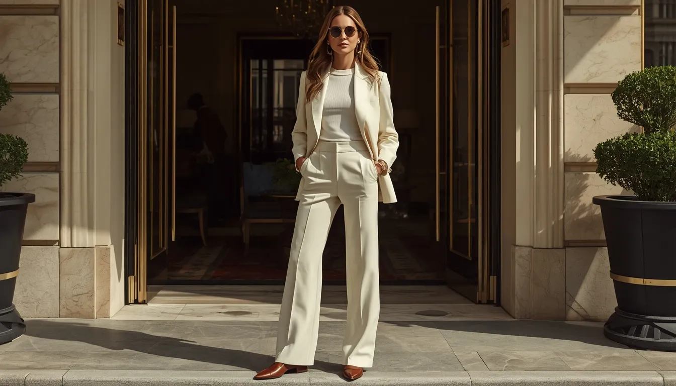 Cream Blazer Set