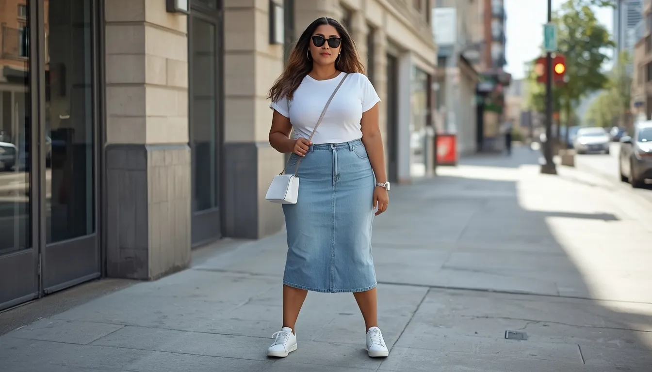 Denim Skirt Combo