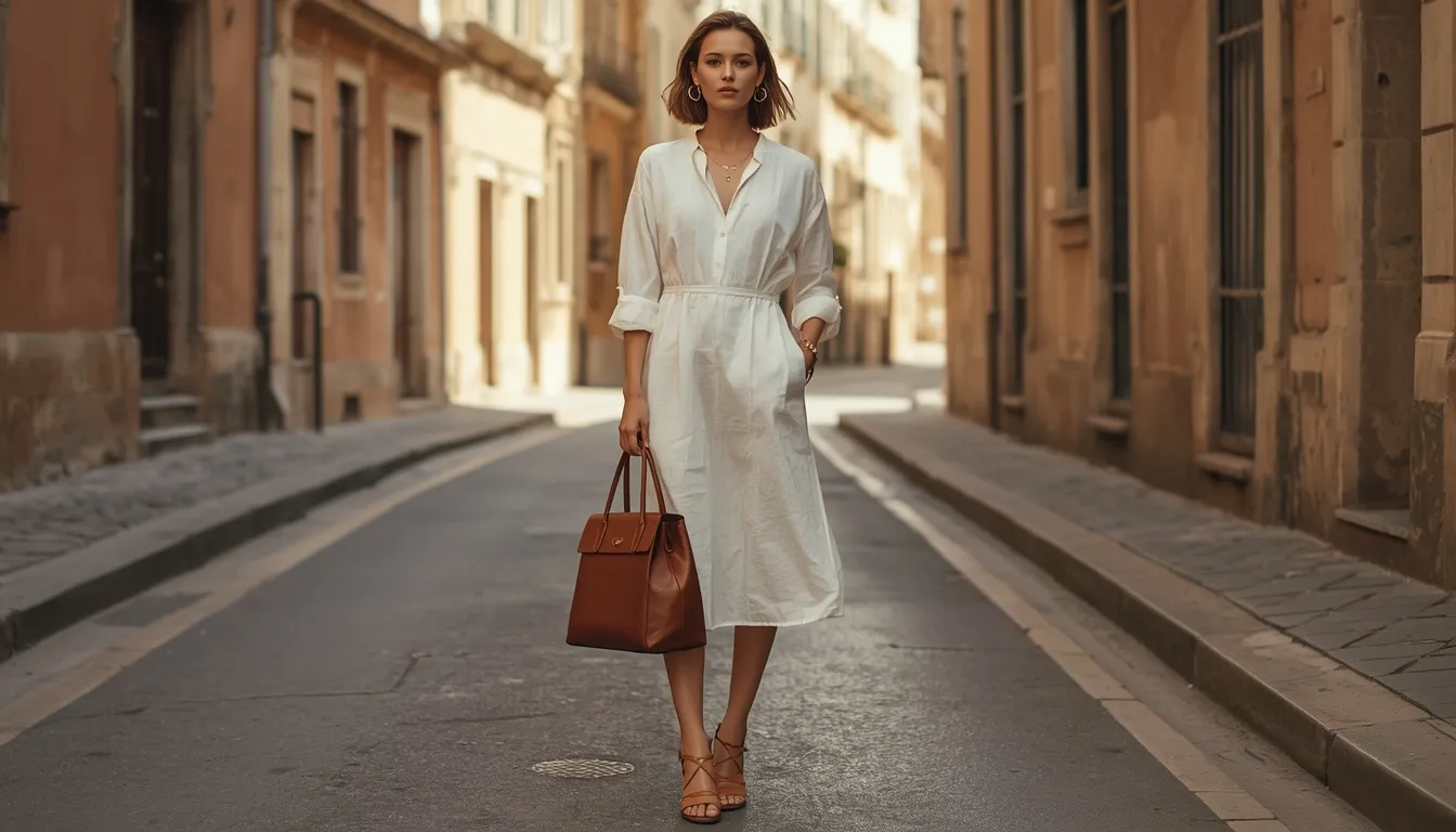 Sleeved Linen Dress