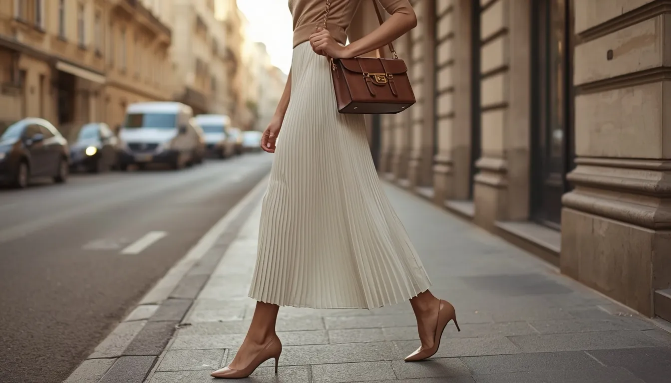 Pleated Midi Skirt