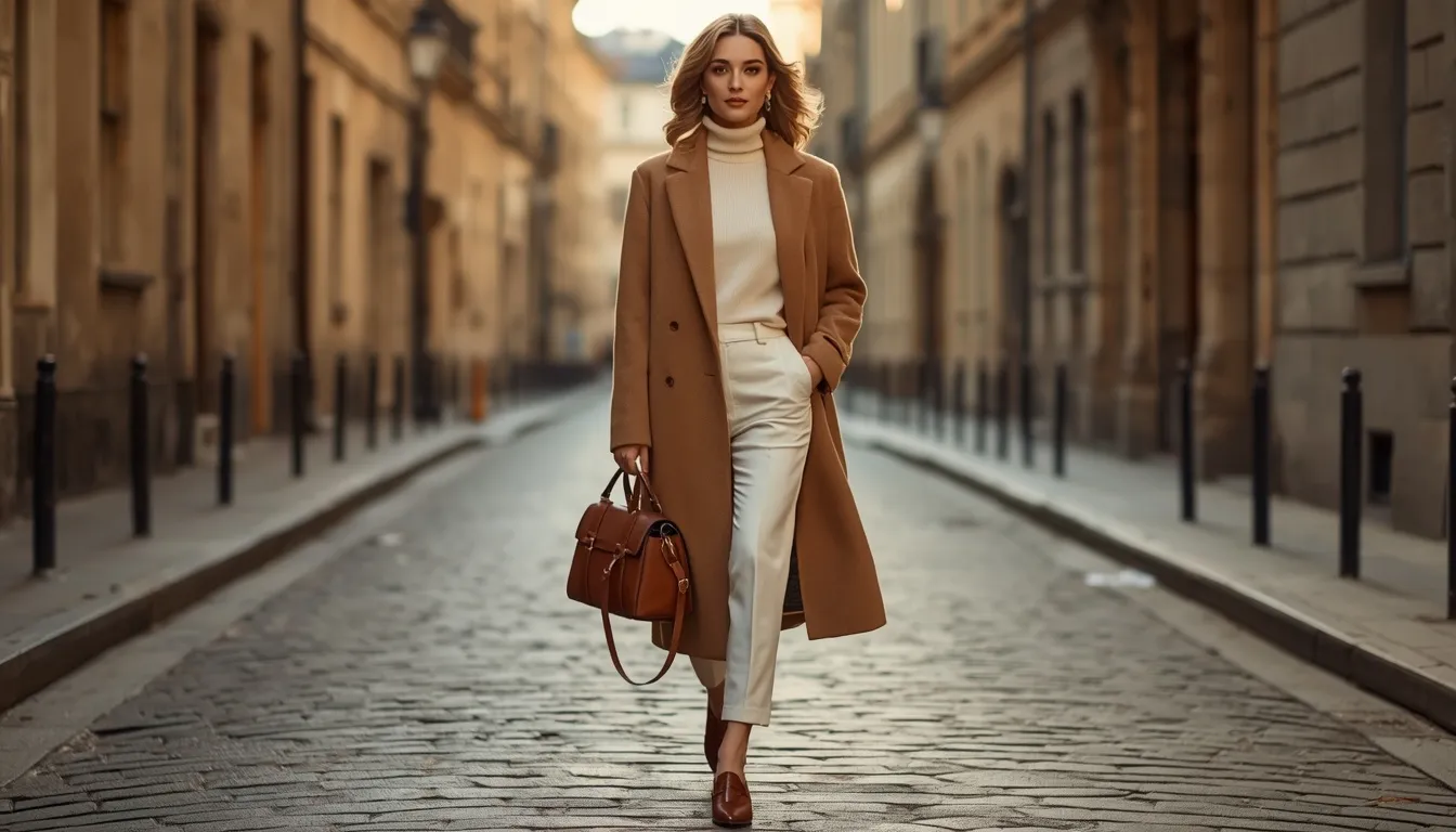 Camel Coat Elegance