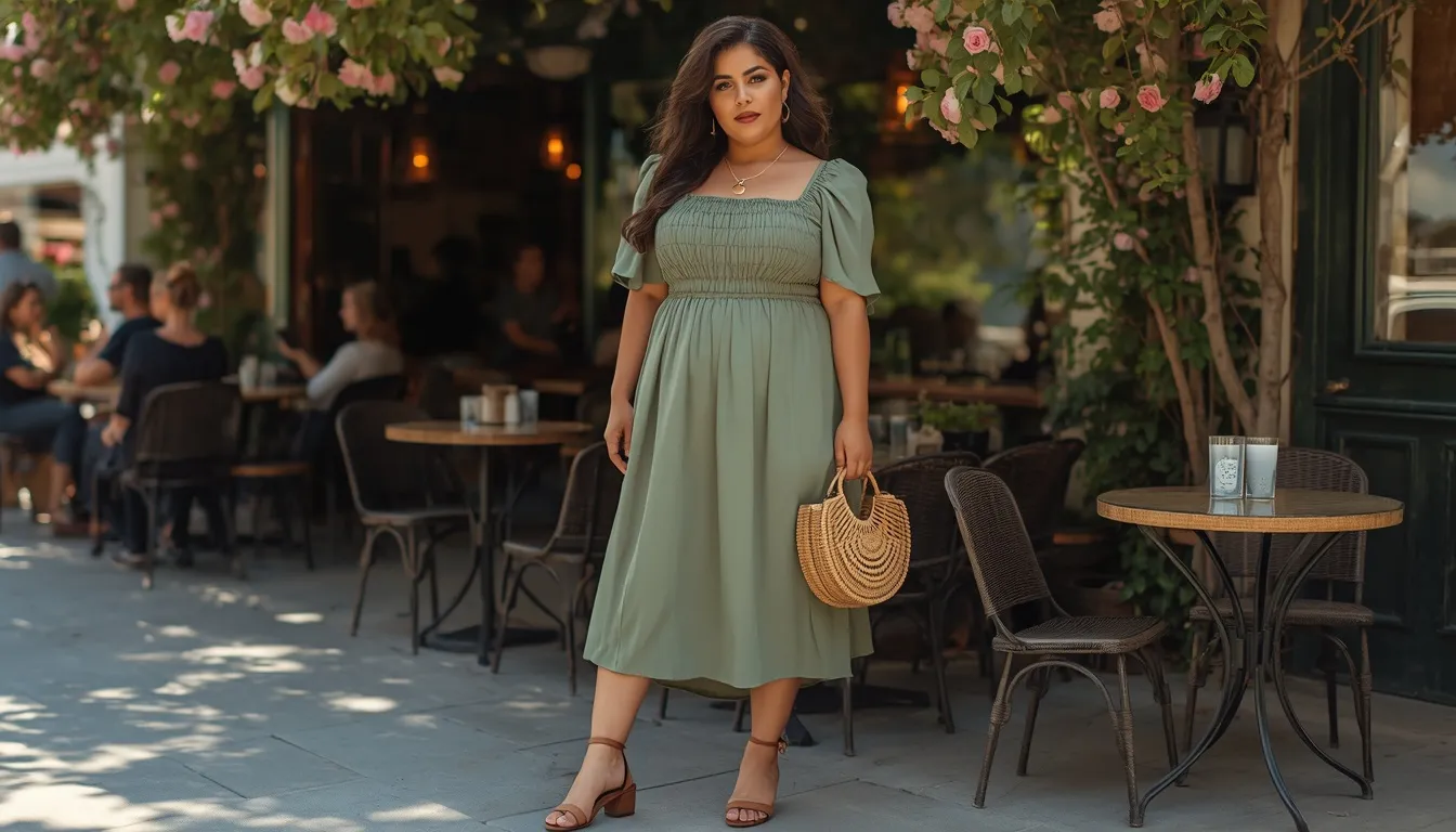 Smocked Midi Dress