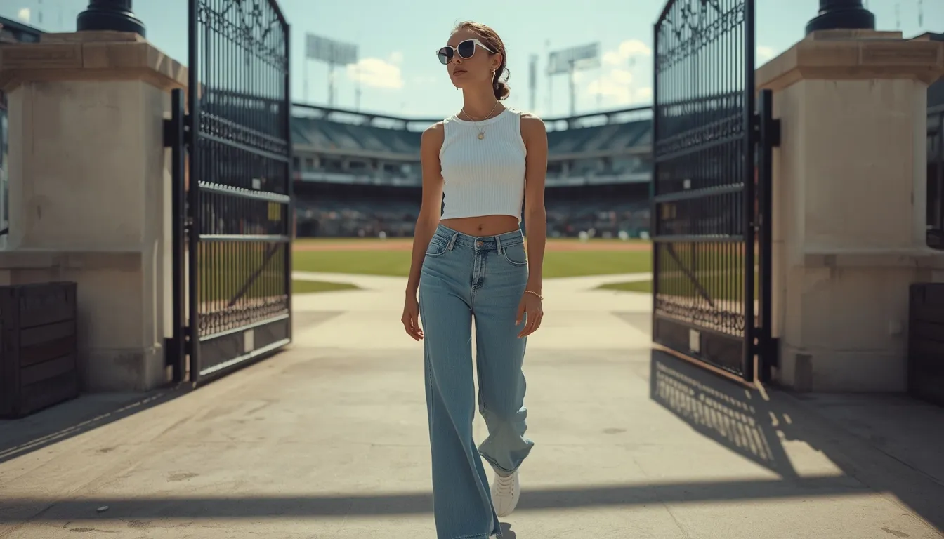 Tank Top & Wide-Leg Jeans